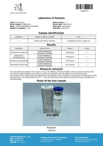 Test de laboratoire EURO PHARMA 15 ml SUSTANON 250 250 mg ml 1