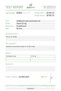 Test de laboratoire PRIME Clomid