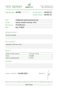 Test de laboratoire PRIME HGH