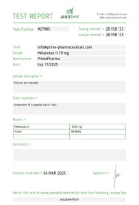 Test de laboratoire PRIME Melanotan