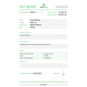 Test de laboratoire de poudre HGH driada