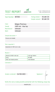 Test de laboratoire HGH Beligas