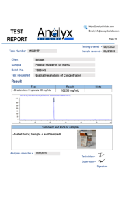 Test de laboratoire Masteron p 100 beligas
