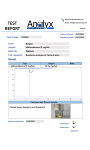 Test de laboratoire Beligas à la méthandiénone 10 mg
