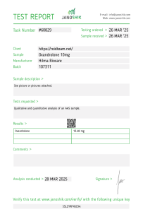 Oxandrolone 10 Test de laboratoire Hilma