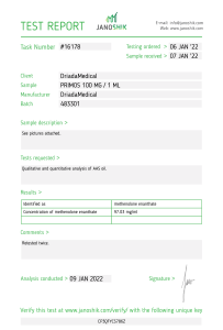 Primos test de laboratoire driada