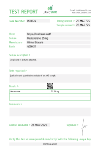 Proviron 25 Test en laboratoire hilma