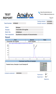 Test de laboratoire beligas Tamoxifène 20MG