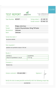 test de laboratoire anadrol Oxymetholone 50mg beligas