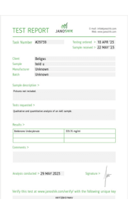 test de laboratoire boldénone undécylénate beligas