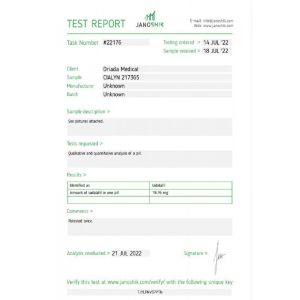 test de laboratoire cialin driada