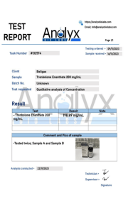 test de laboratoire etho trenbolone beligas