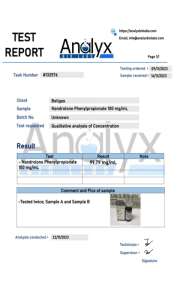 phéno npp 100 test de laboratoire beligas