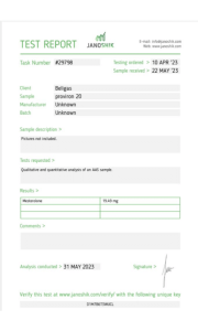 test de laboratoire Proviron 20 Beligas