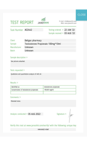 propionate de testostérone 100 mg test de laboratoire beligas