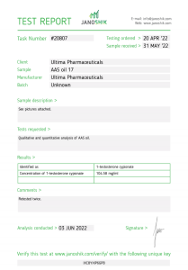 test ultima 1 cyp test de laboratoire