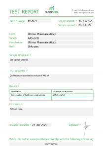 test de laboratoire Ultima EQ 500