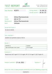 test de laboratoire ultima sus 500